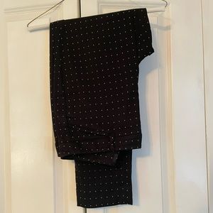 Black with white polka dot ankle pants